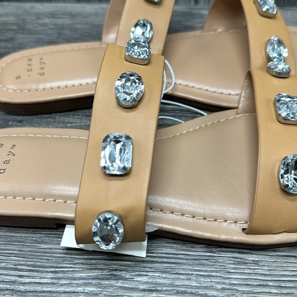 Women's Brit Two Band Embellished Sandals - A New Day